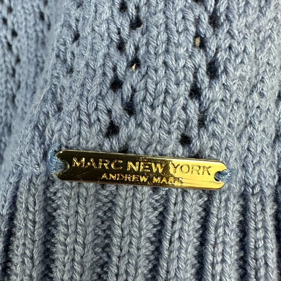 Marc New York Andrew Marc Blue Cotton Womens Sweater Size L - Picture 2 of 6